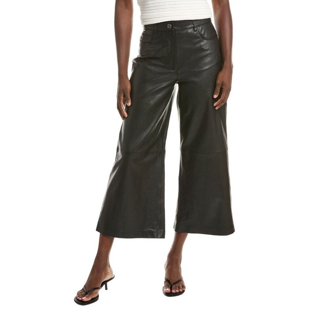 Max Mara Womens Weekend  Blanc Leather Trouser, Black